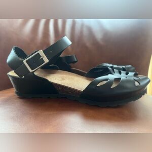 Lunita ‘Margo’ Leather and Cork Sandals